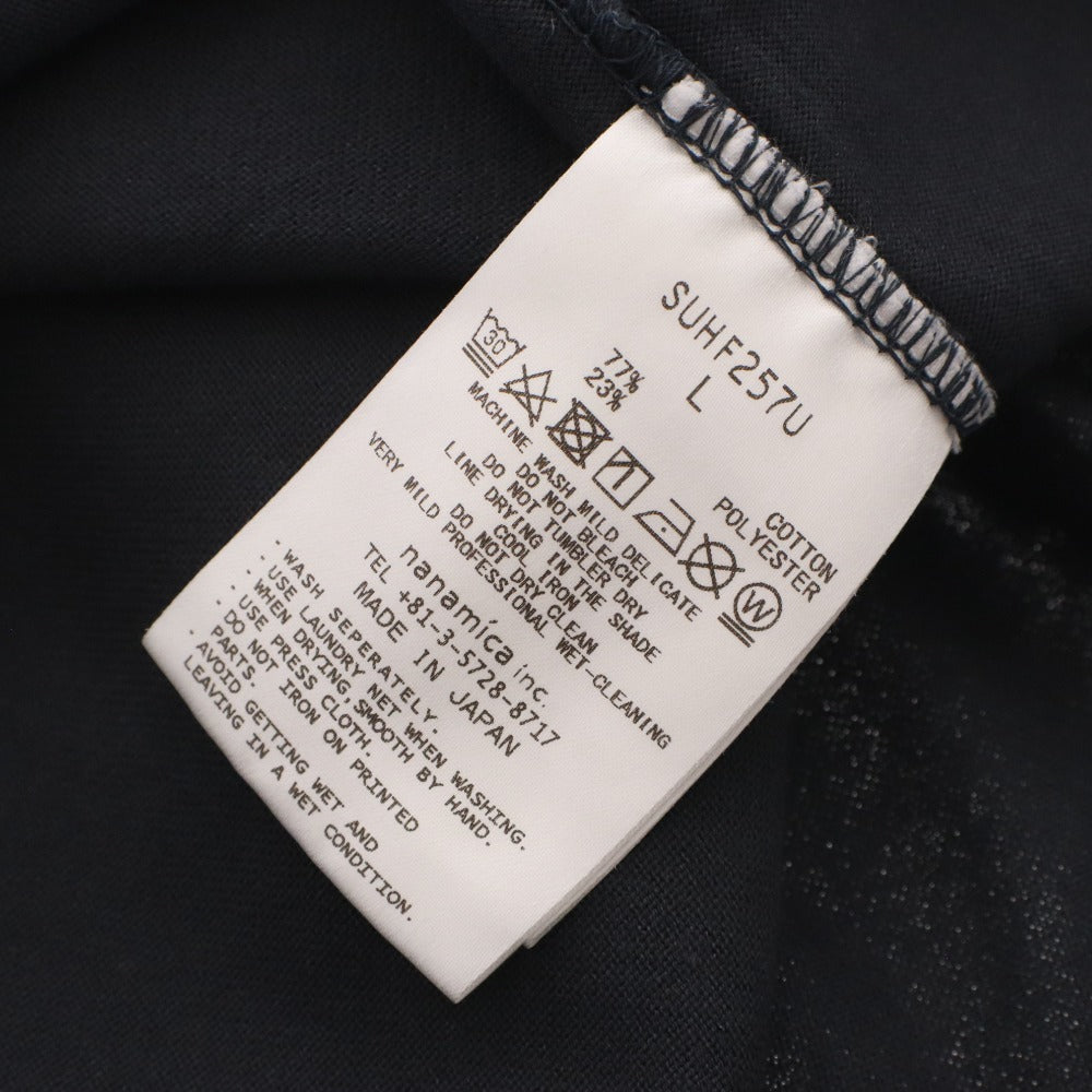 ■ nanamica ナナミカ OOAL Tシャツ ロンT 長袖 トップス プリント 刺繍 モックネック メンズ L ネイビー タグ付き 未使用