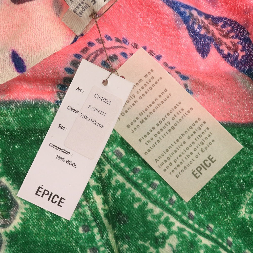 ■ EPICE Large Floral Print Scarf for Men and Women, Multicolor, Green, Ivory, Pink, Tags Included, Unused