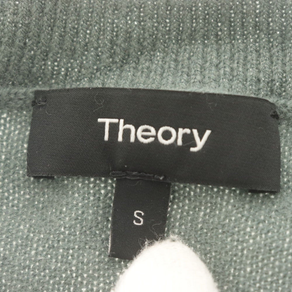 ■ Theory セオリー セーター 長袖 トップス ニット 無地 カシミヤ混 レディース S カーキグレー 美品