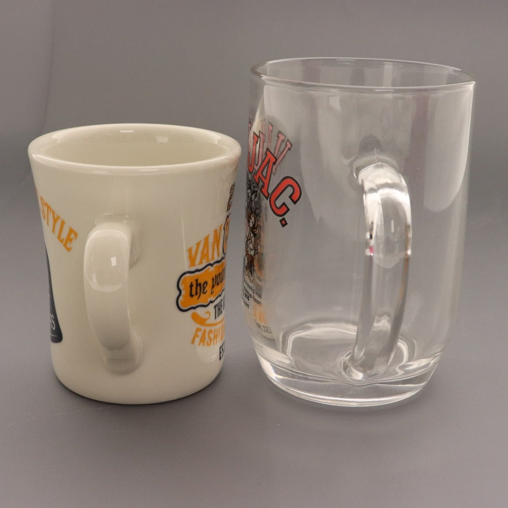 ■ Van Jacket Mug Cup, Mug Glass, Tableware, 2-piece Set, Bulk Sale, Made in 2017, Logo, Ceramic