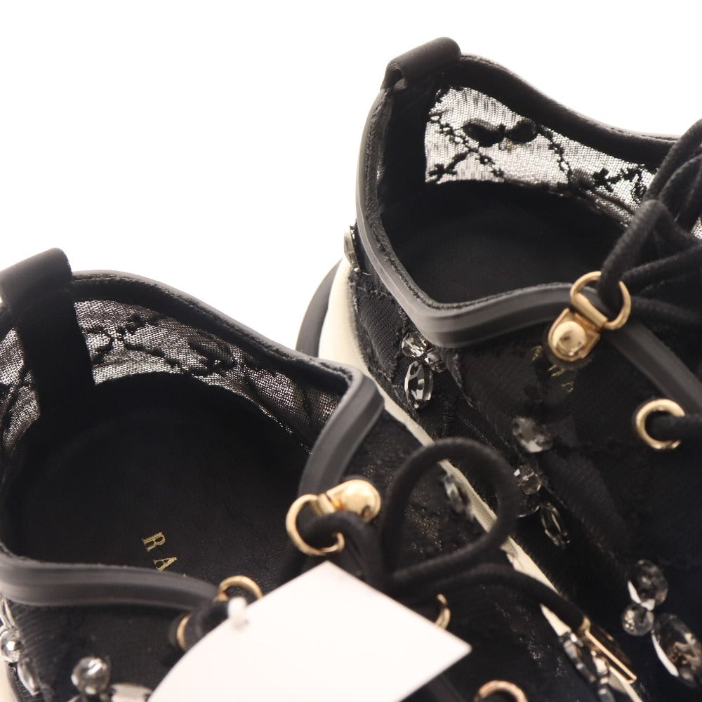 ■ ランダ スニーカー PH33188M2A 靴 厚底 ビジュー シースルー レディース LL ブラック 箱付き 未使用