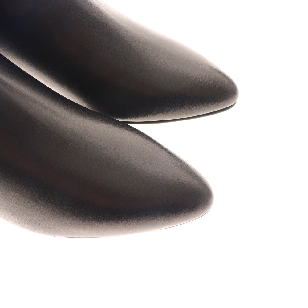 ■ 銀座かねまつ ショートブーツ 238185 靴 ピンヒール レザー レディース 25 ブラック 箱付き 未使用