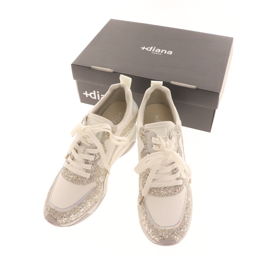 ■ プラスダイアナ スニーカー シューズ IF46545 靴 ローカット ヒールアップ グリッター レディース 25.0cm 箱付き 未使用