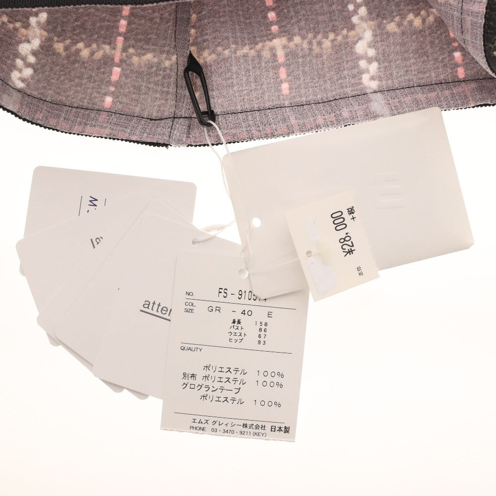 ■ エムズグレイシー チュニック 長袖 FS-910514 トップス 日本製 高品質 リボン レディース 40(L相当)ブラック系 タグ付き 未使用