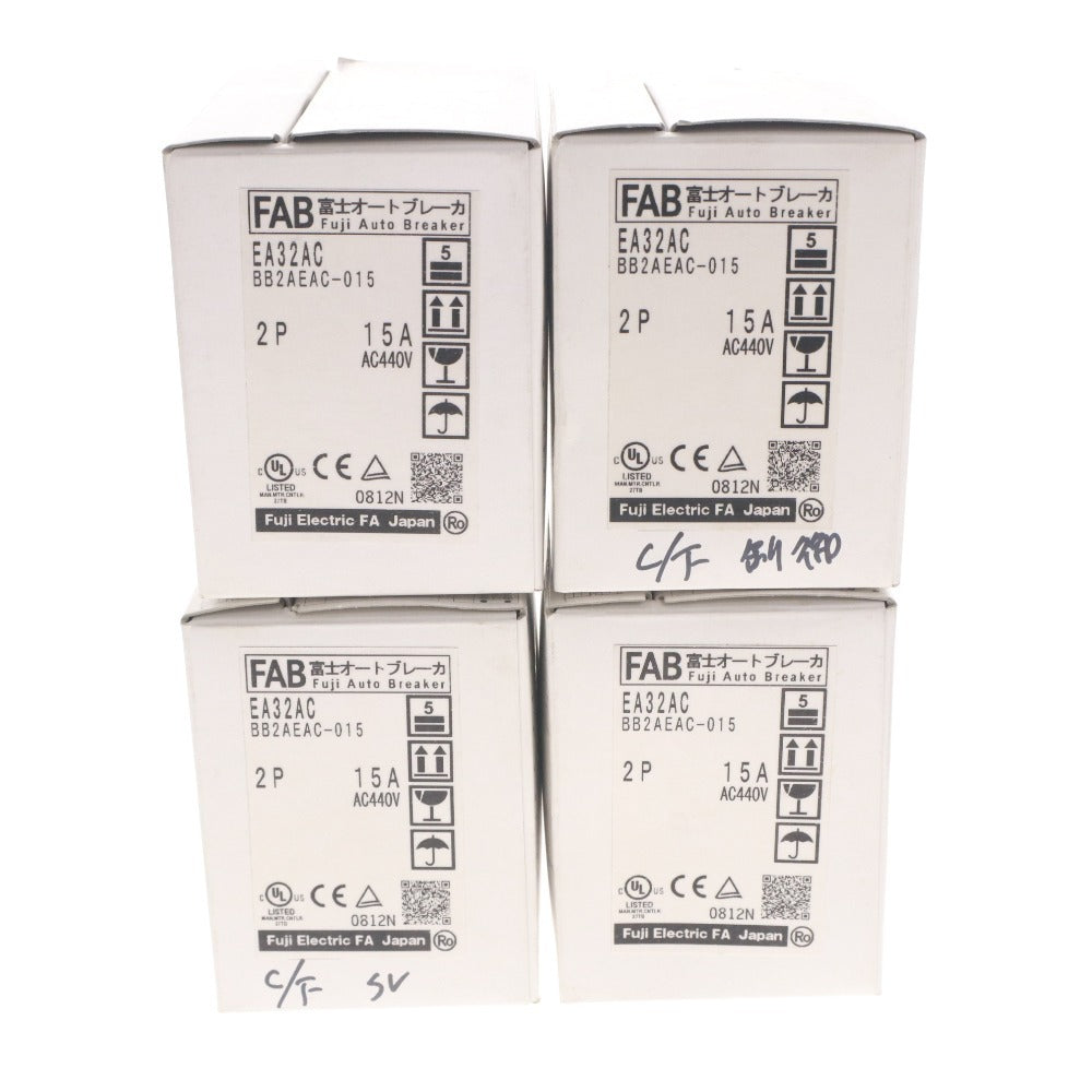 ■ Fuji Electric Auto Breaker EA32AC 2P 15A 4-Piece Set Bulk Sale Wiring Protection Molded Case Circuit Breaker Overcurrent Box with Accessories