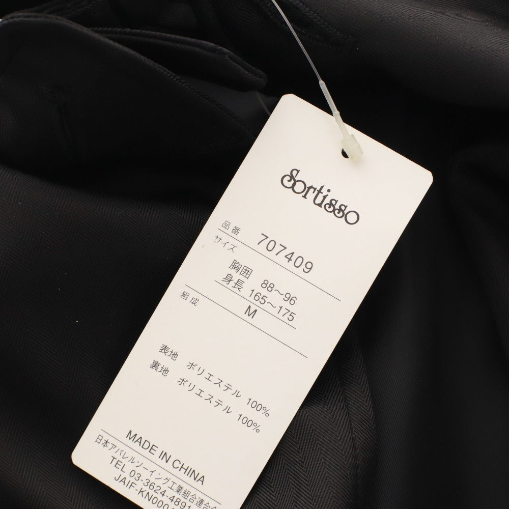 ■ Sortisso ソルティッソ トレンチコート 長袖 707409 アウター メンズ M ブラック タグ付き 未使用