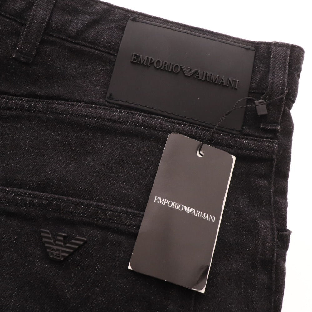 ■ Emporio Armani denim jeans pants bottoms camouflage African cotton men's size 33 black with tags unused
