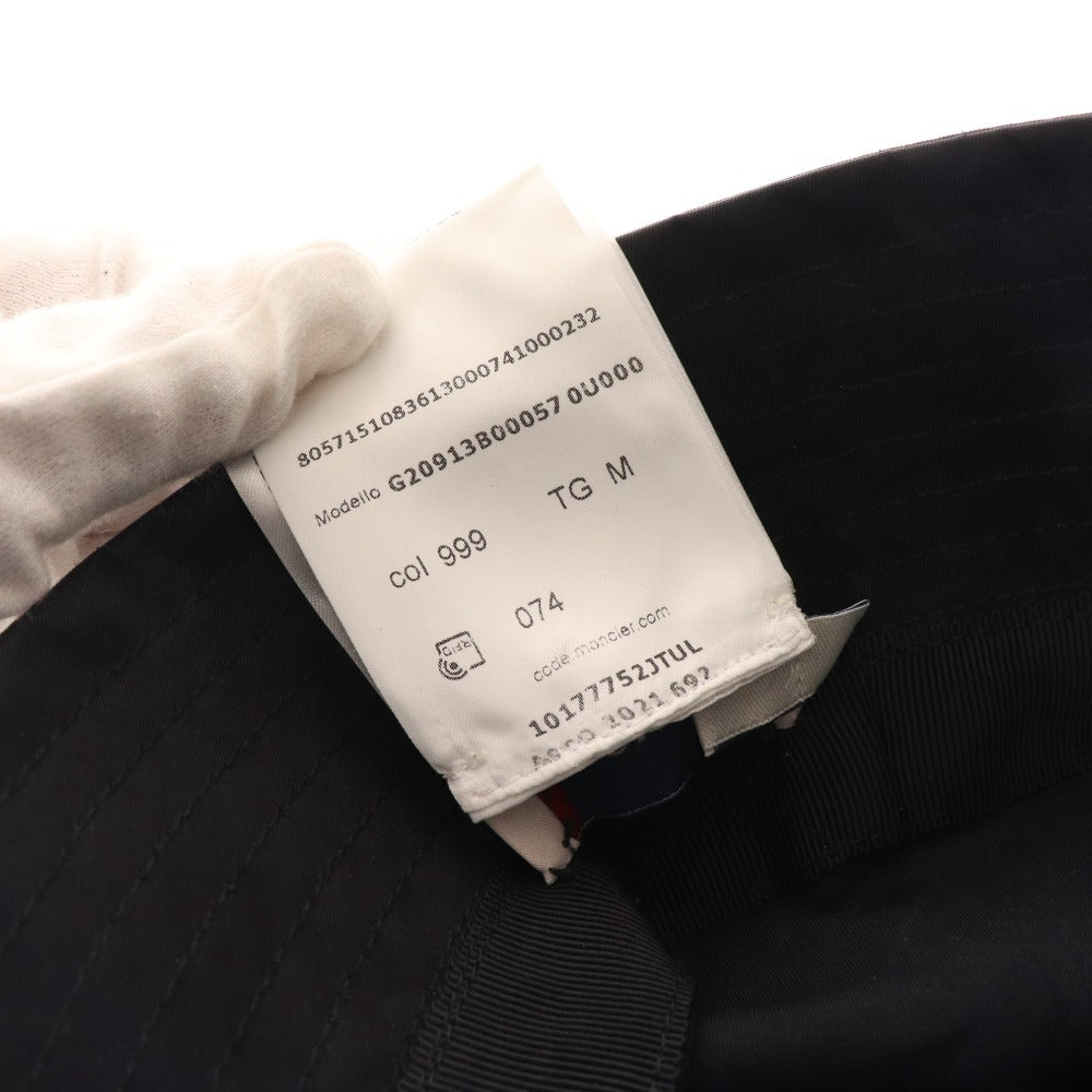 ■ モンクレール CAPPELLO バケットハット 帽子 ナイロン ロゴワッペン メンズ レディース M ブラック