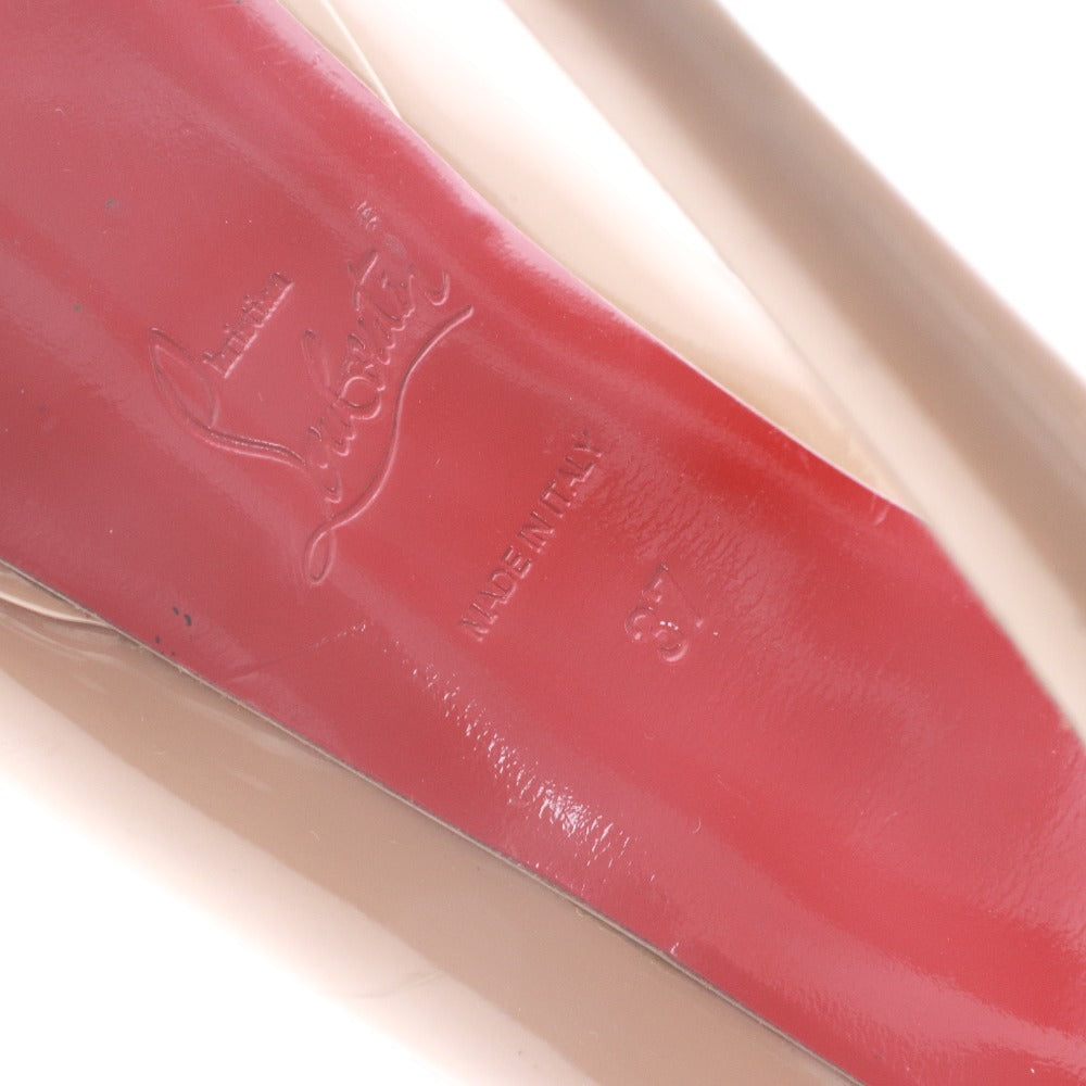 ■ クリスチャンルブタン Christian Louboutin パンプス サンダル 靴 ハイヒール オープントゥ レディース 37 (24.0cm相当) ベージュ