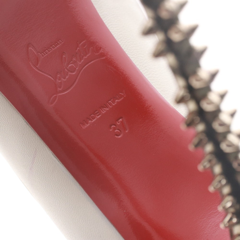 ■ クリスチャンルブタン Christian Louboutin パンプス サンダル 靴 スタッズ ヒール オープントゥ レディース 37 (24.0cm相当) ホワイト