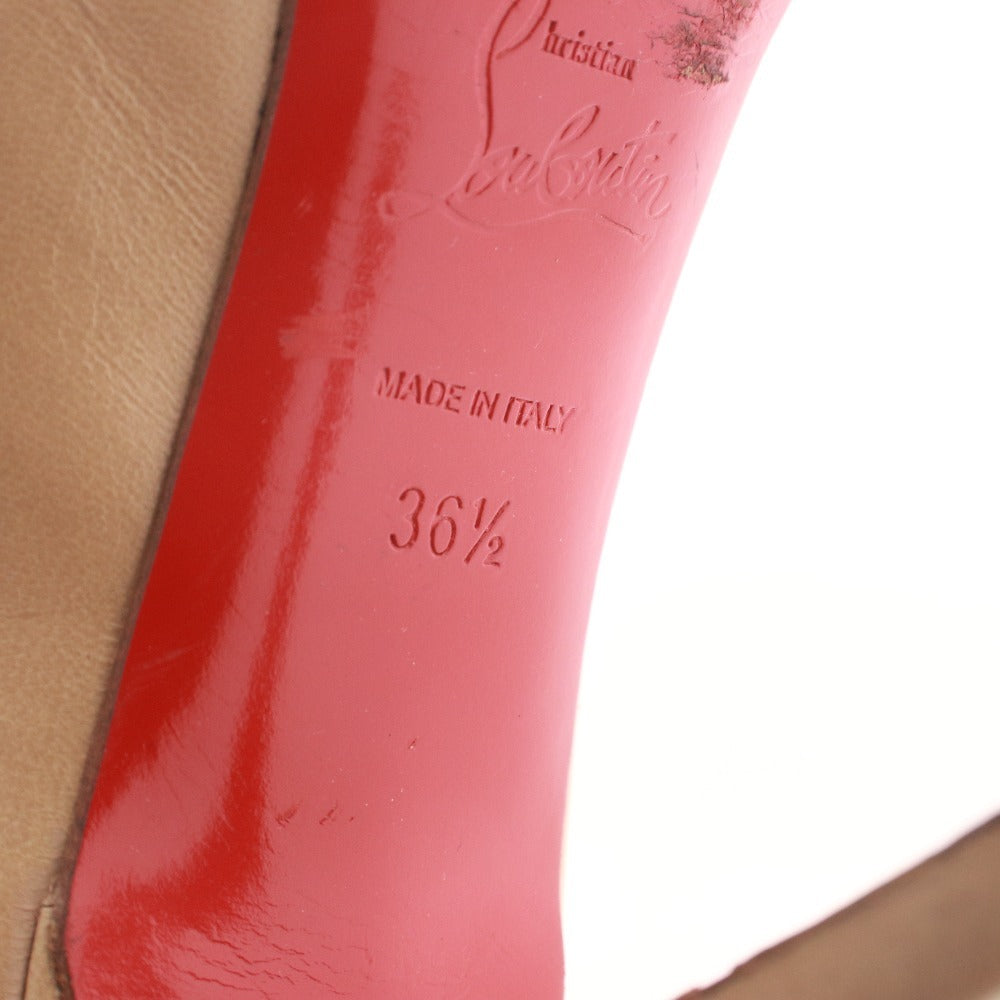 ■ クリスチャンルブタン Christian Louboutin パンプス サンダル 靴 ハイヒール オープントゥ レディース 36 1/2 (23.5cm相当) ベージュ