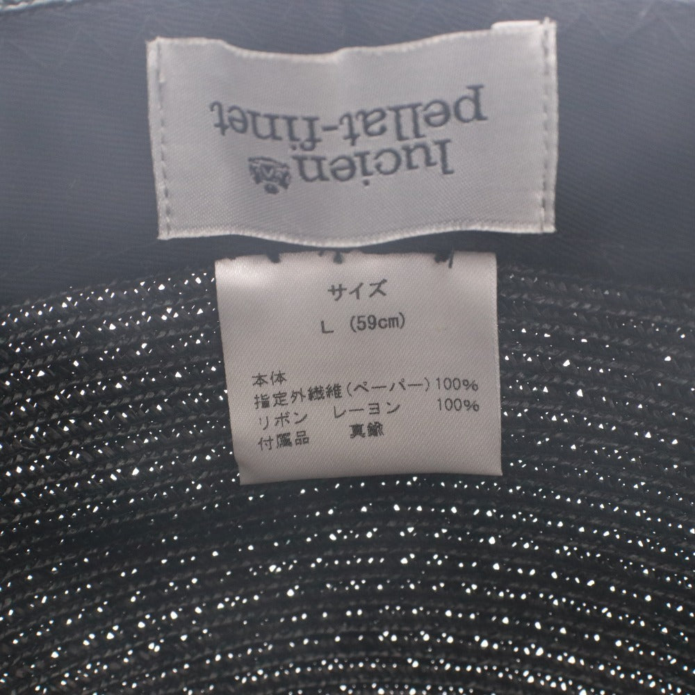 ■ Lucien Pellat-Finet Straw Hat Paper Skull Women's L (59cm) Black