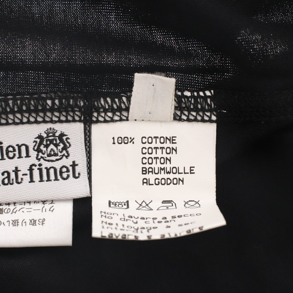 ■ ルシアンペラフィネ Tシャツ 半袖 Vネック トップス カットソー スカル ドクロ バックプリント レディース XS ブラック系
