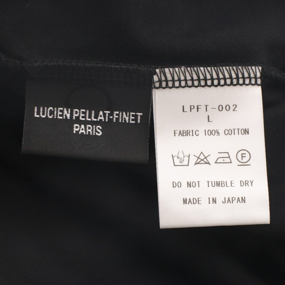 ■ ルシアンペラフィネ lucien pellat-finet Tシャツ 半袖 丸首 トップス カットソー スカル ドクロ プリント メンズ L ブラック