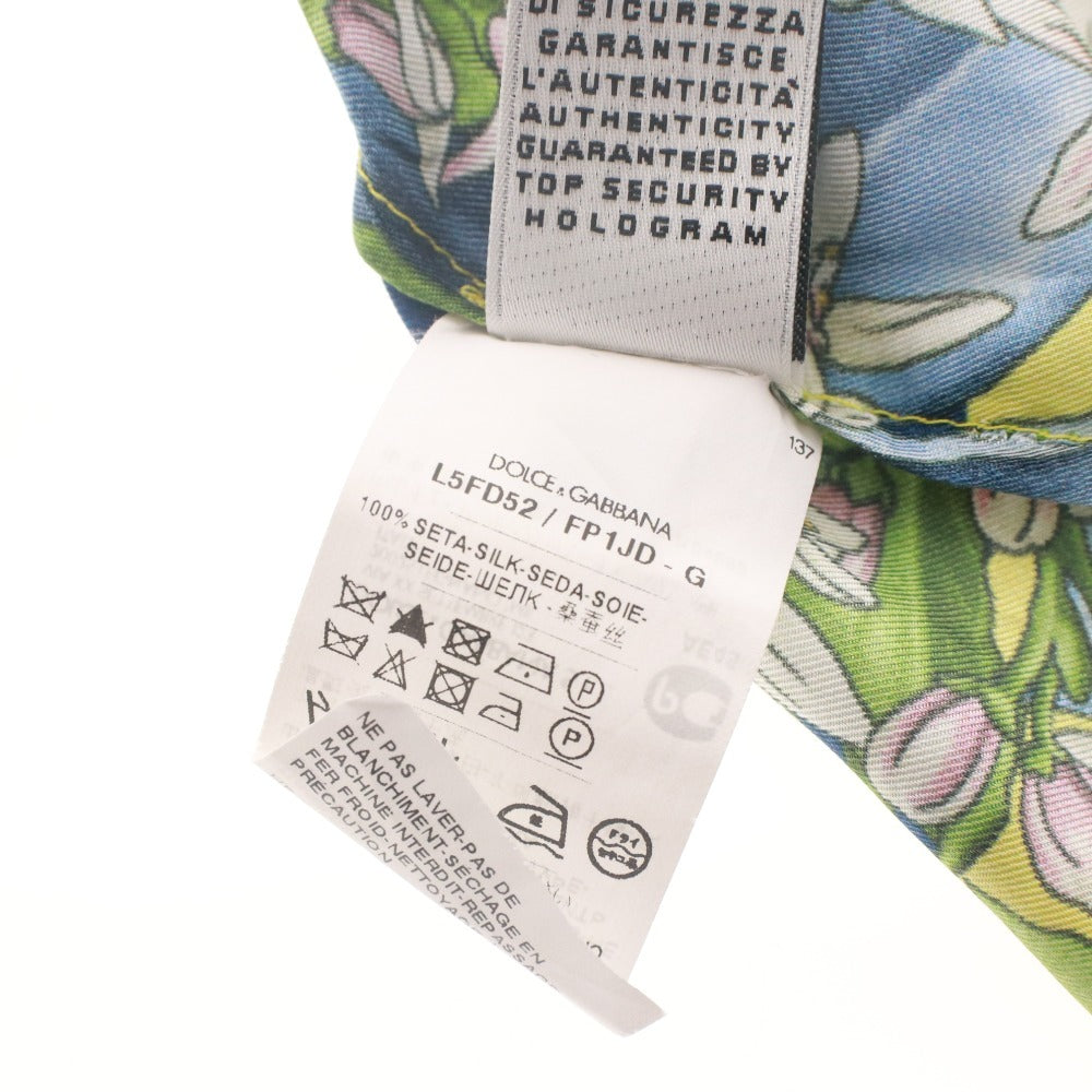 ■ ドルチェアンドガッバーナ DOLCE&GABBANA チュニック ノースリーブ トップス シルク 花 子供服 キッズ 9/10(132-143cm)マルチカラー