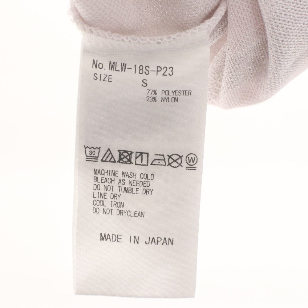 ■ マークアンドロナ MARK&LONA ポロシャツ ノースリーブ トップス カモフラ柄 ラメ スカル レディース S ライトグレー ピンクベージュ