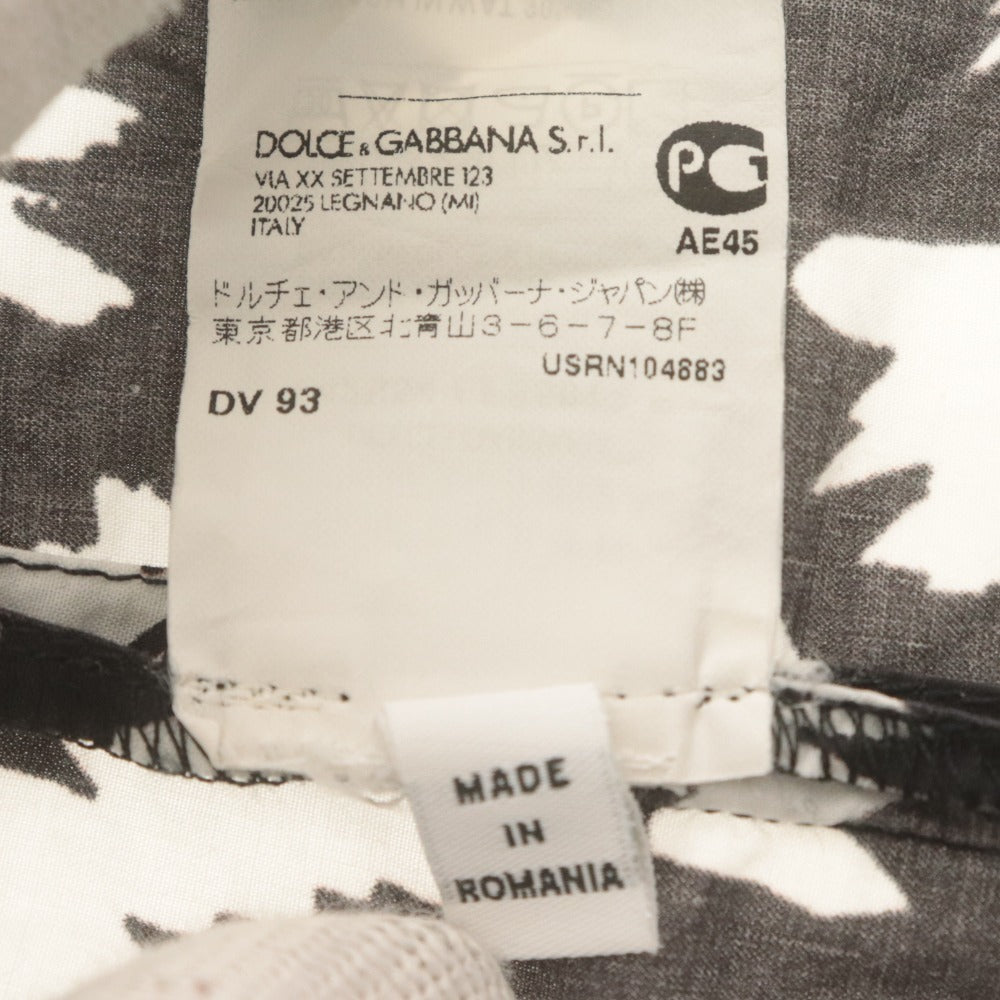 ■ ドルチェアンドガッバーナ シャツ 半袖 トップス 総柄 子供服 キッズ ジュニア 11/12(144-156cm)ホワイト ブラック系