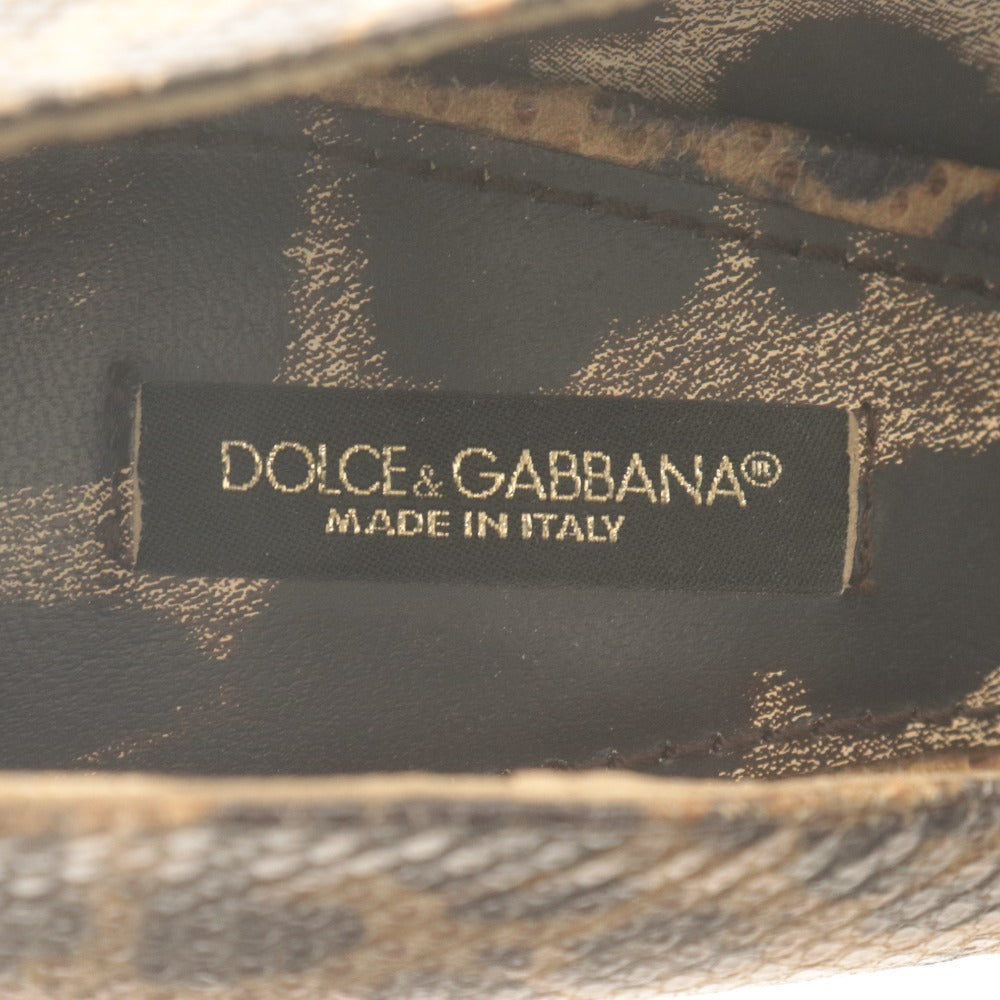 ■ ドルチェアンドガッバーナ DOLCE&GABBANA パンプス 靴 ハイヒール レオパード ひょう柄 レディース 36(23~23.5相当) ブラウン系