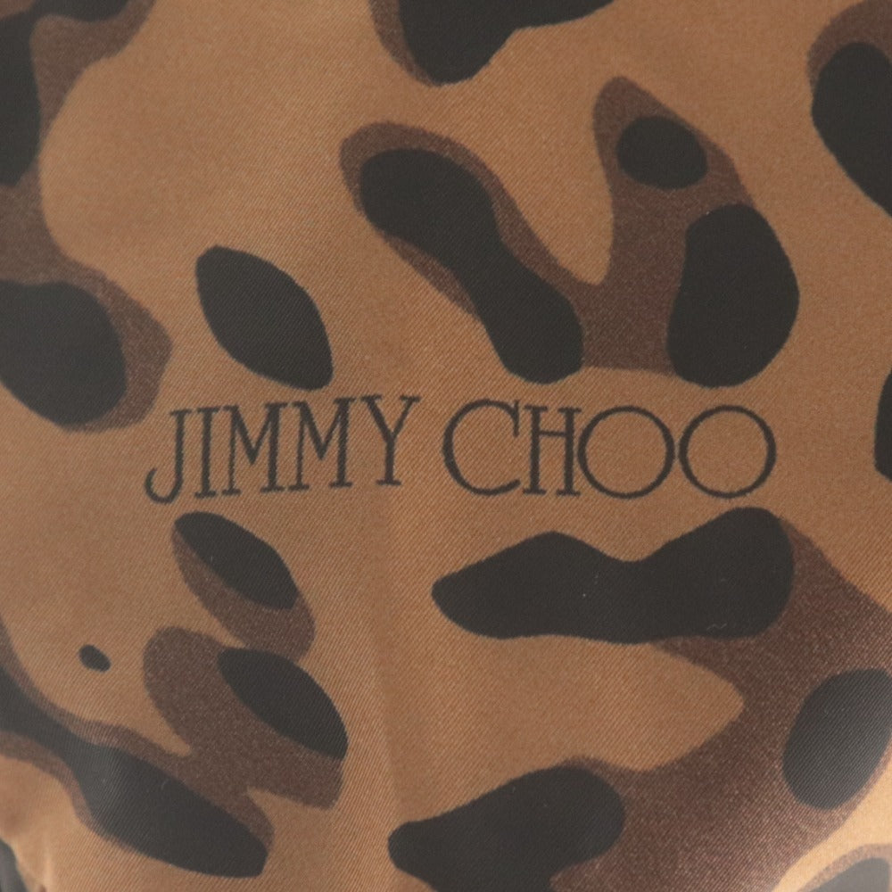 ■ ジミーチュウ JIMMY CHOO トートバッグ ショルダー 鞄 PVC レザー レオパード柄 レディース ブラック ブラウン系