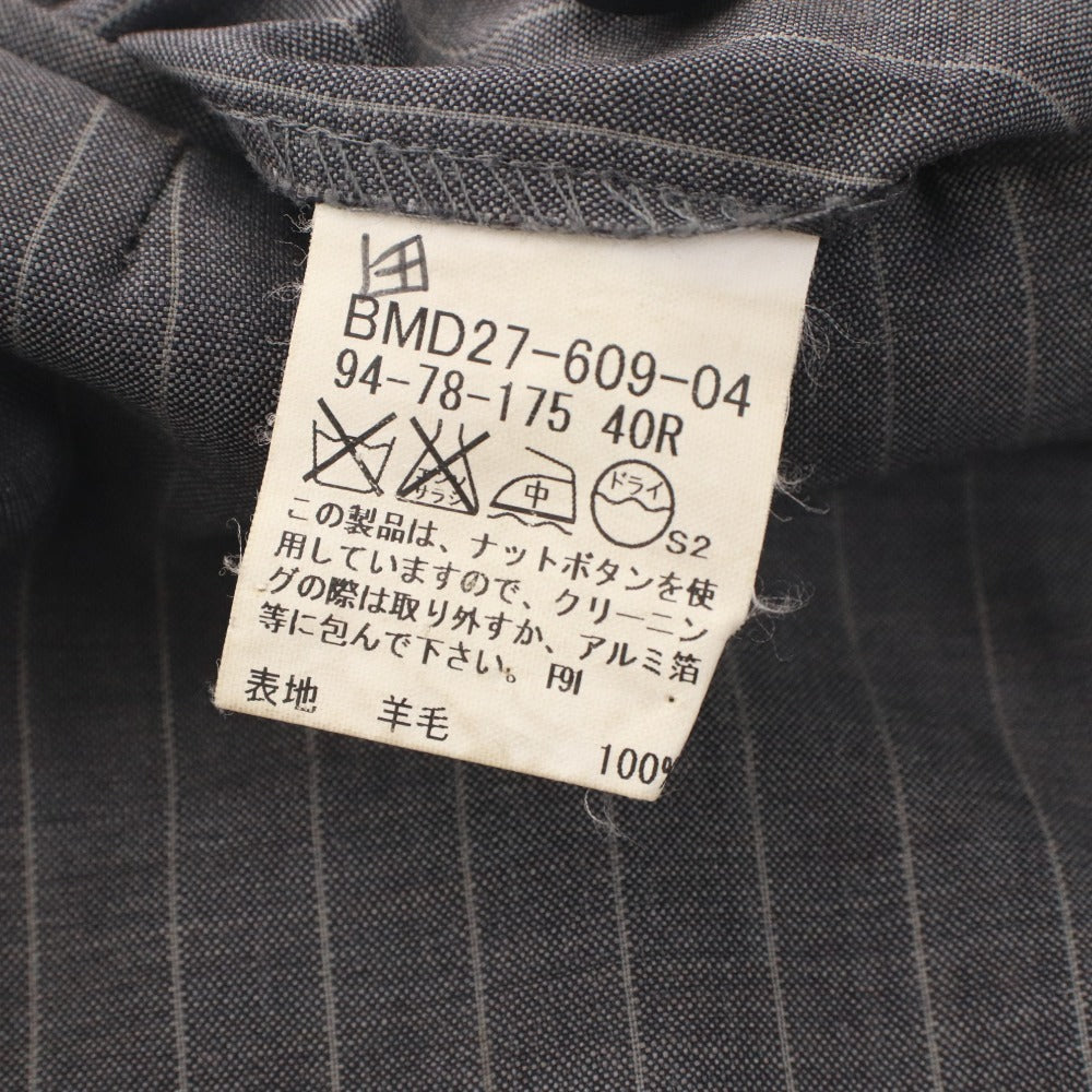 ■ BURBERRY BLACK LABEL バーバリー ブラックレーベル スーツ セットアップ ボタン ポケット ファスナー メンズ 40 ダークグレー系
