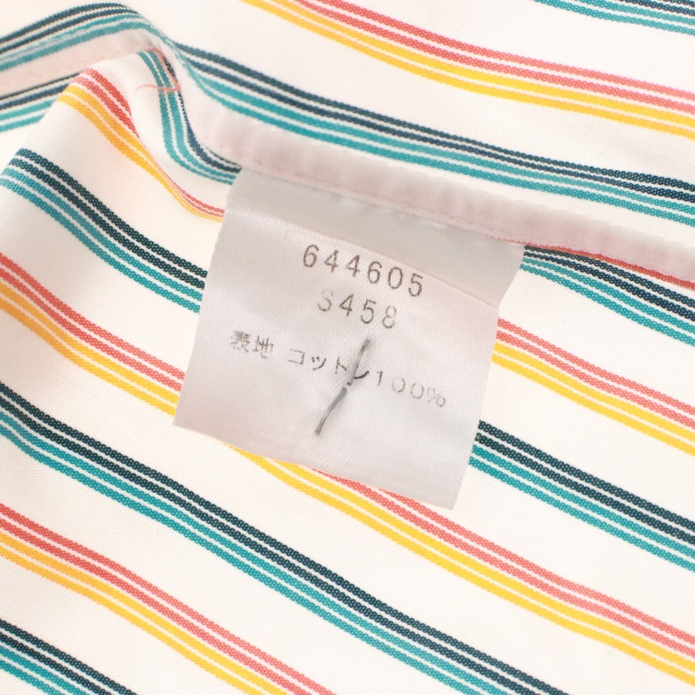 ■ Paul Smith ポールスミス シャツ トップス 長袖 襟 ボタン 胸ポケット ストライプ メンズ M マルチカラー