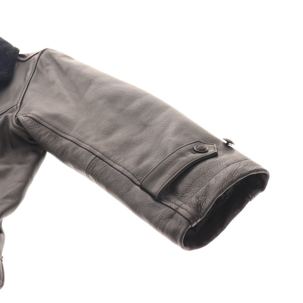 ■ ネイバーフッド レザージャケット ライダースジャケット アウター 革ジャン 牛革 コーデュロイ メンズ M ブラック