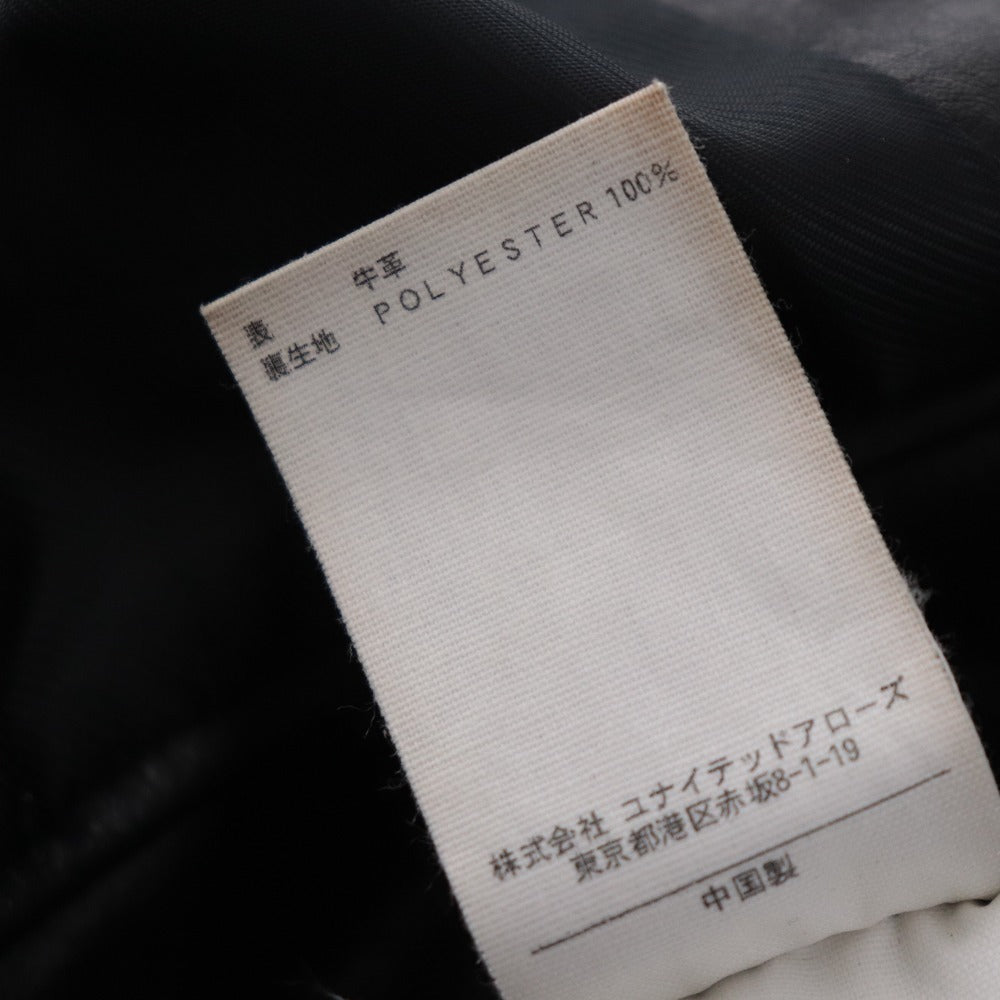■ ユナイテッドアローズ レザージャケット 1225-199-6995 牛革 ジップアップ アウター メンズ S ブラック