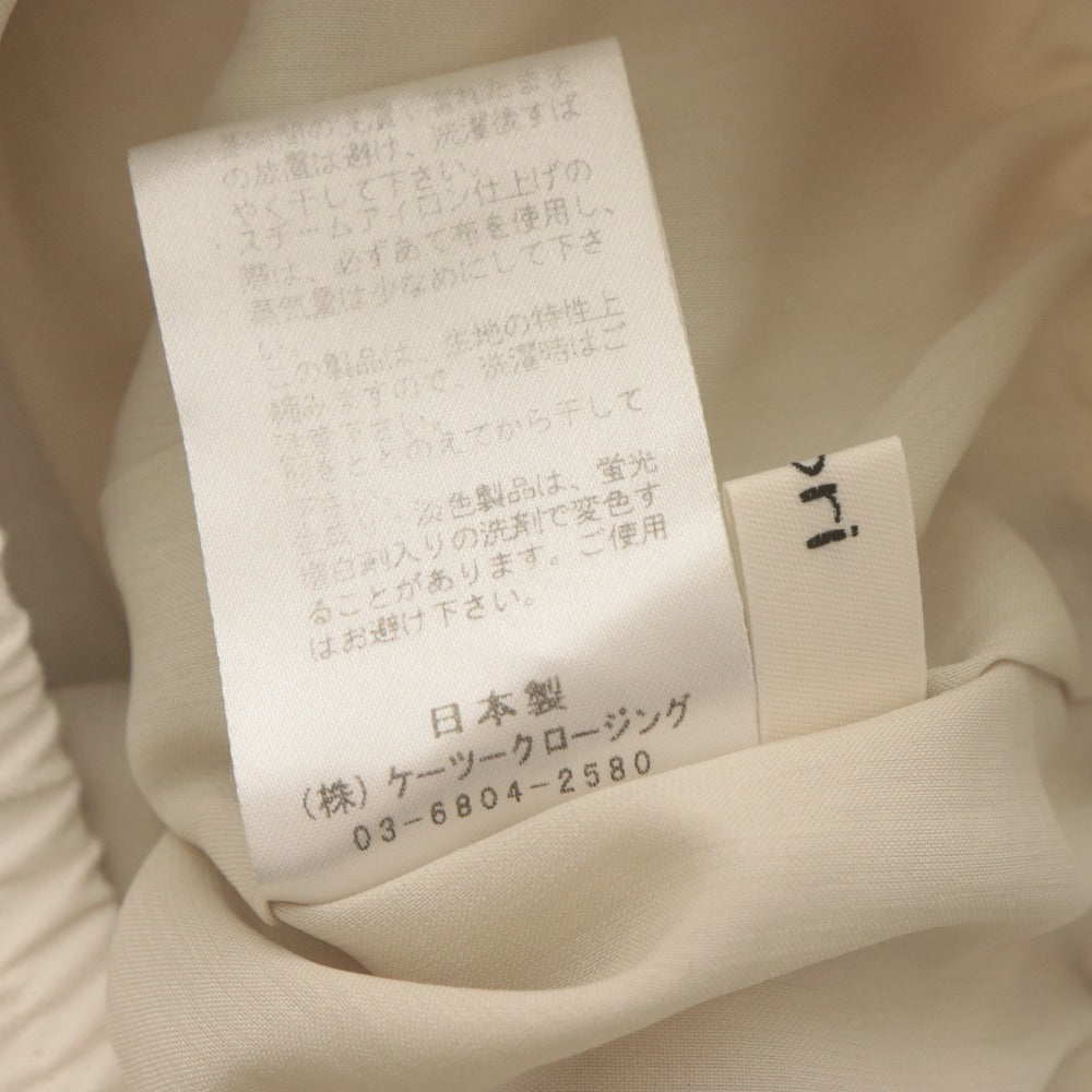 ■ yori ヨリ パンツ ボトムス 紐 ゴム ポケット 無地 レディース 34 アイボリー系