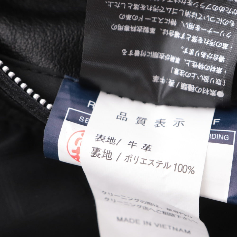 ■ KADOYA カドヤ K‘s LEATHER K`s PRODUCT ライダースジャケット アウター 牛革 レザー シャーリング タックロール メンズ L ブラック