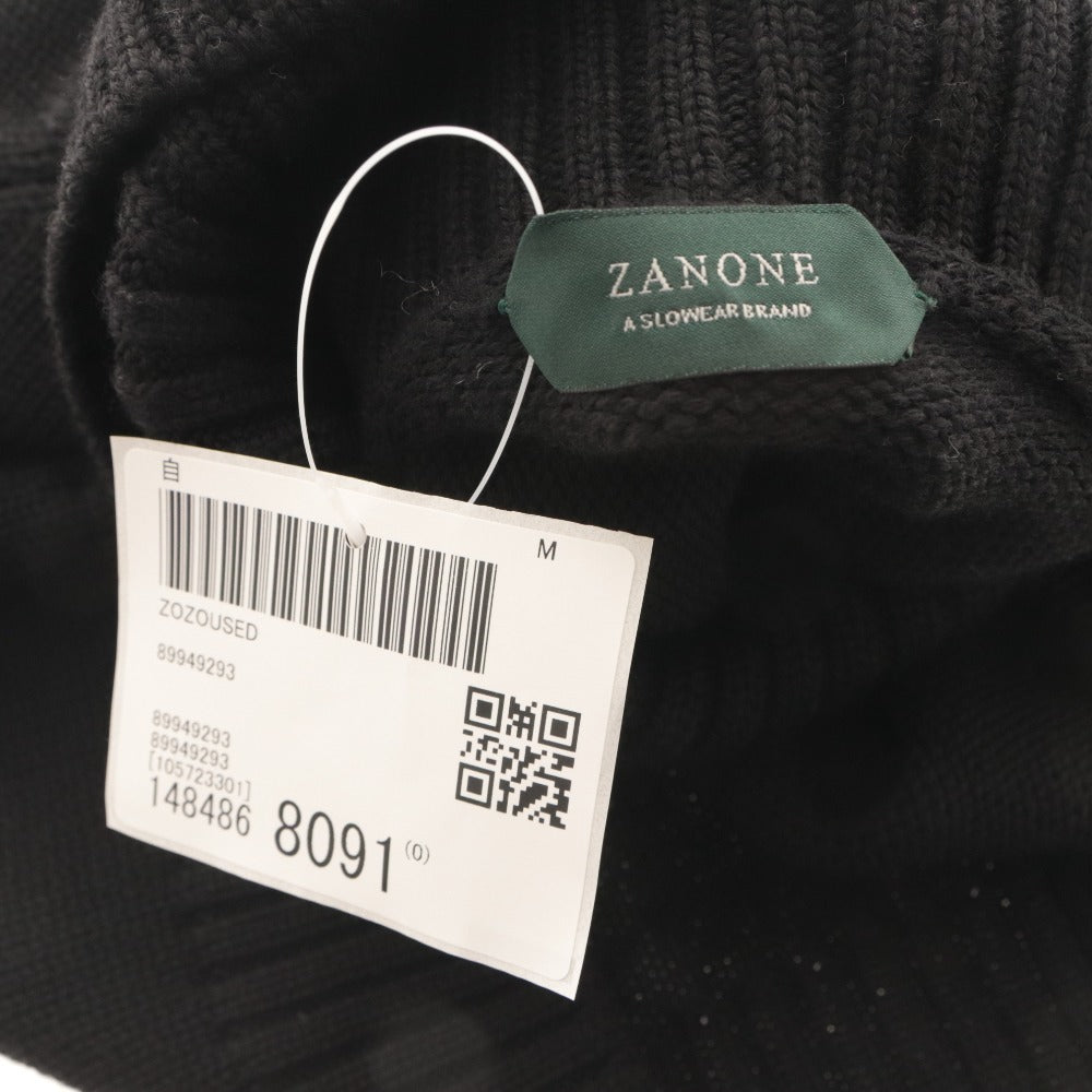 ■ ZANONE ザノーネ ニット トップス タートルネック 長袖 無地 メンズ 46 ブラック系