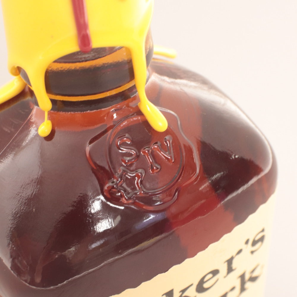 ■ Liquor: Maker's Mark Bourbon Whisky Double Wax / Wax Seal, Red & Yellow Top, 2 colors, 750ml, 45%, Unused, Unopened
