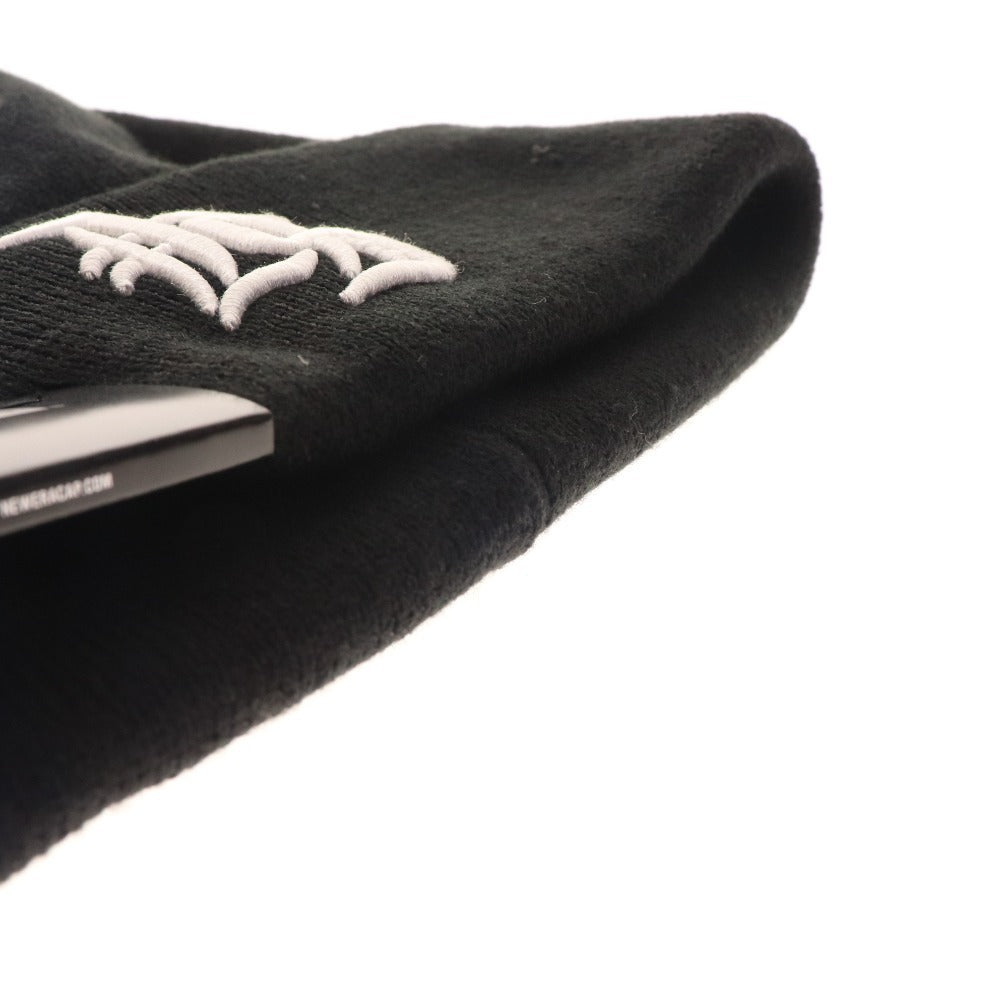■ New Era knit cap, hat, knit beanie, logo embroidery, men's, black, with tag, unused