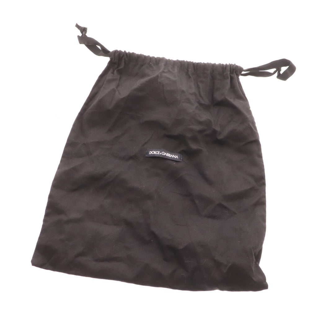 ■ ドルチェ&ガッバーナ サンダル ミュール 靴 レザー エナメル レディース 38 ブラック 袋付き