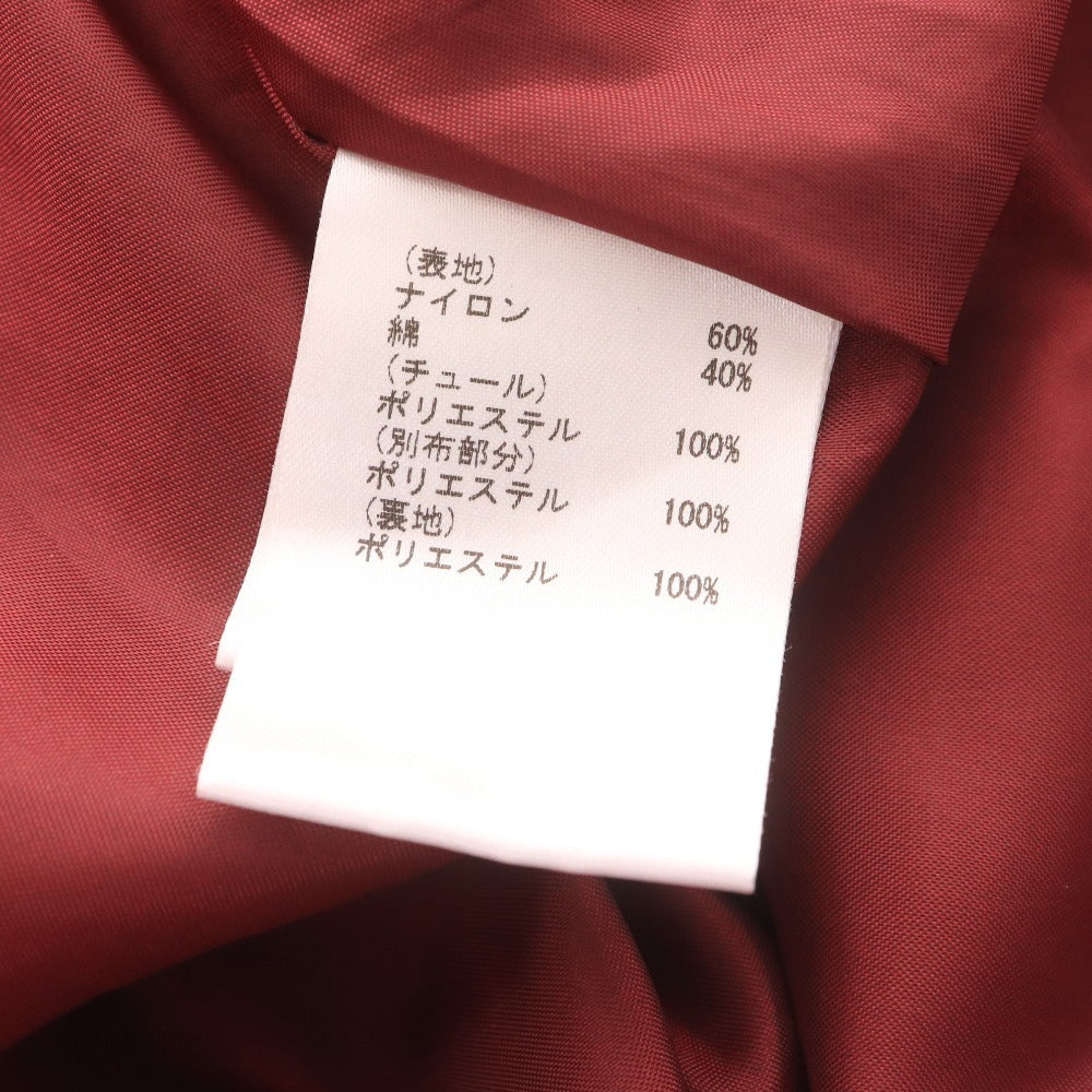 ■ Diagram ダイアグラム ワンピース ドレス 半袖 トップス レース 花柄 レディース 38 レッド 赤茶