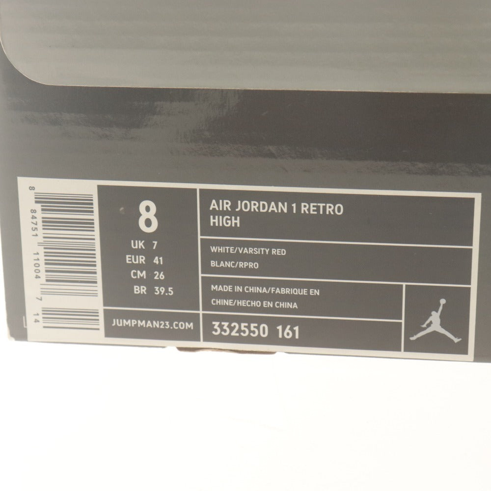 ■ ナイキ スニーカー Air Jordan 1 Retro High Think16 Do The Right Thing White/Varsity Red エアジョーダン 赤白 メンズ 26cm 付属品