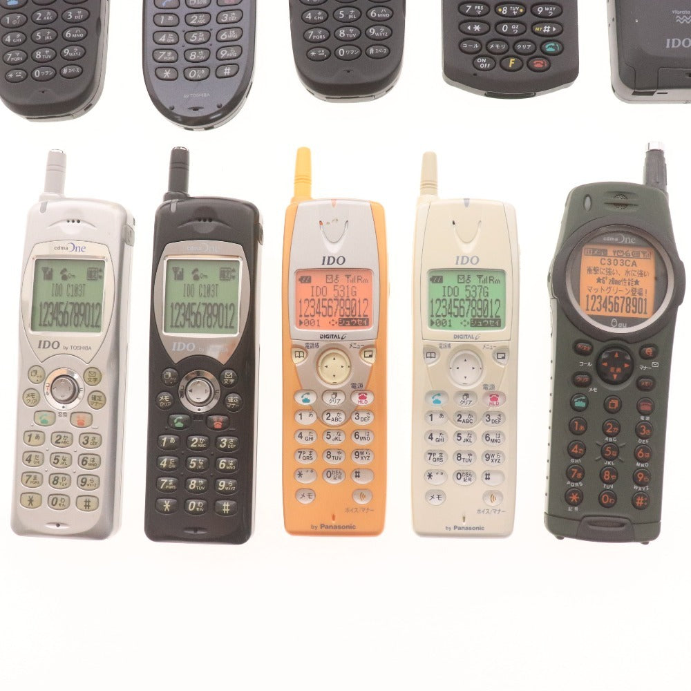 ■ モックアップ ガラケー 10点セット まとめ売り IDO cdmaOne au byTOSHIBA C100M C303CA C103T C415T 537G 531G TACS 等 サンプル