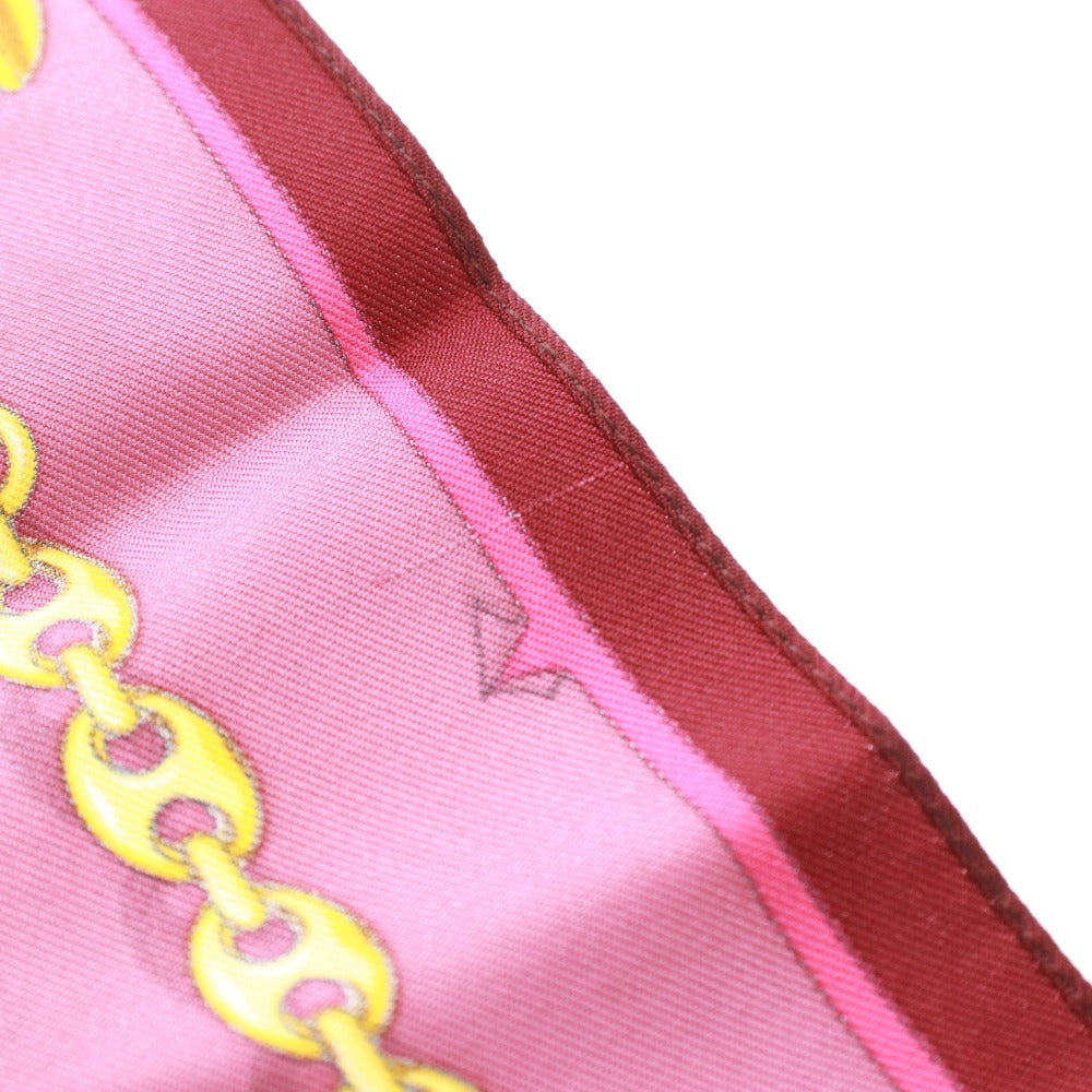 ■ グッチ GUCCI スカーフトップス ノースリーブ トップス 大判スカーフ シルク100% ピンク ボルドー系