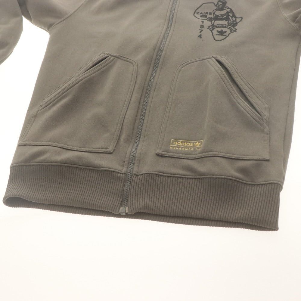 ■ adidas アディダス ジャケット 長袖 アウター モハメドアリ 万国旗タグ フルジップ メンズ M グレー系