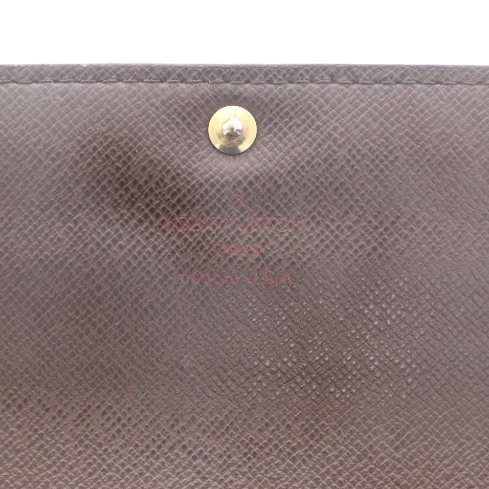 ■ LOUIS VUITTON Louis Vuitton Wallet Portefeuille Sarah Damier Line Bi-fold Wallet Men's Women's Dark Brown With Box