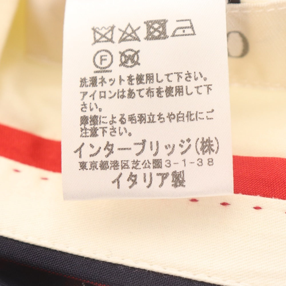 ■ アントレアミ パンツ スラックス ボトムス 2プリーツ ストライプ 裾ダブル シアサッカー メンズ 30 ネイビー レッド タグ付き 未使用