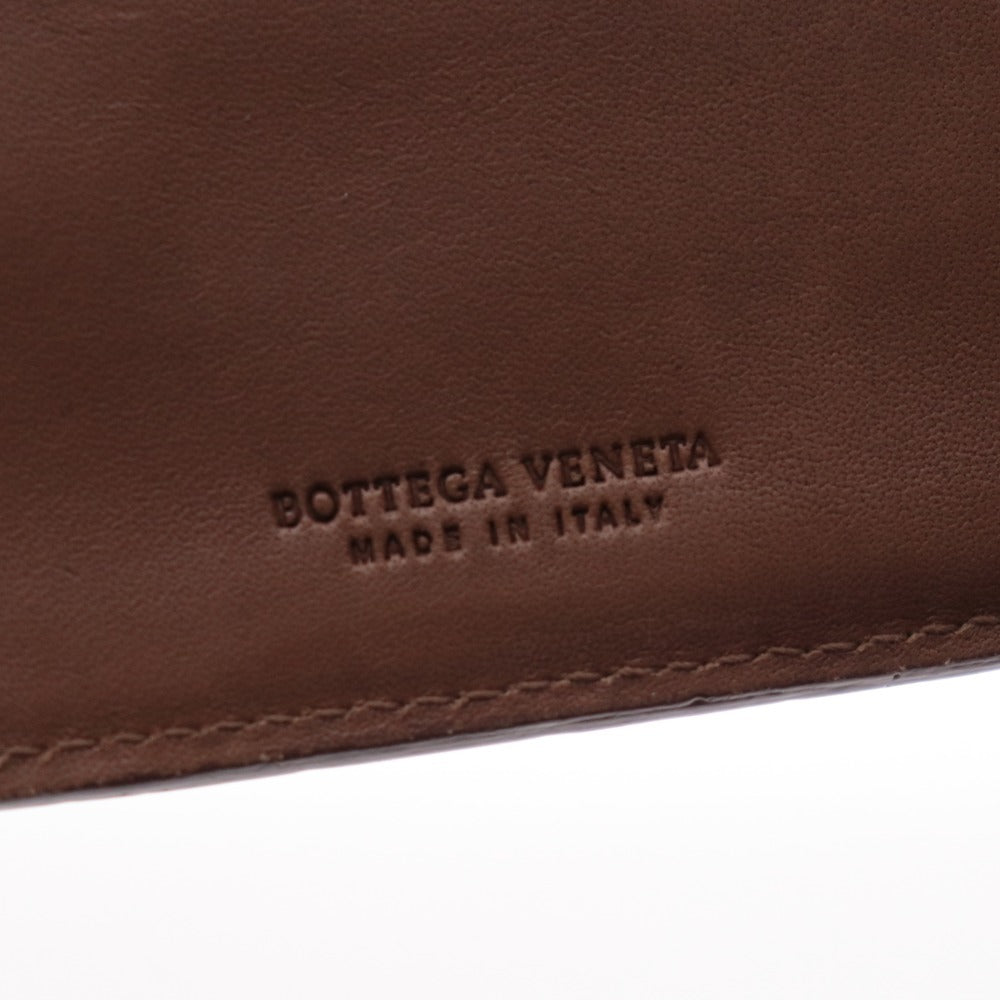 ☆ ボッテガヴェネタ 二つ折り財布 イントレチャート レザー イタリア製 ウォレット ブラウン