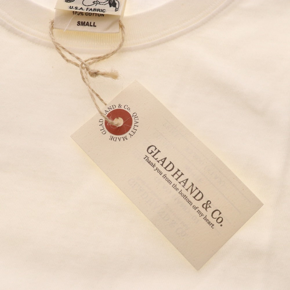 ■ Glad Hand T-shirt Short Sleeve Tops Crew Neck Pack Tee Men's Women's S White Unused