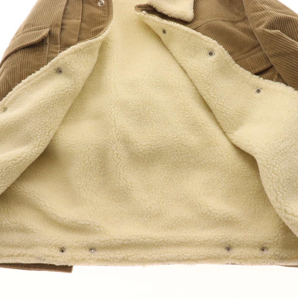 ■ アーペーセー ショートコート アウター コーデュロイ 裏地ボア メンズ XS ベージュ