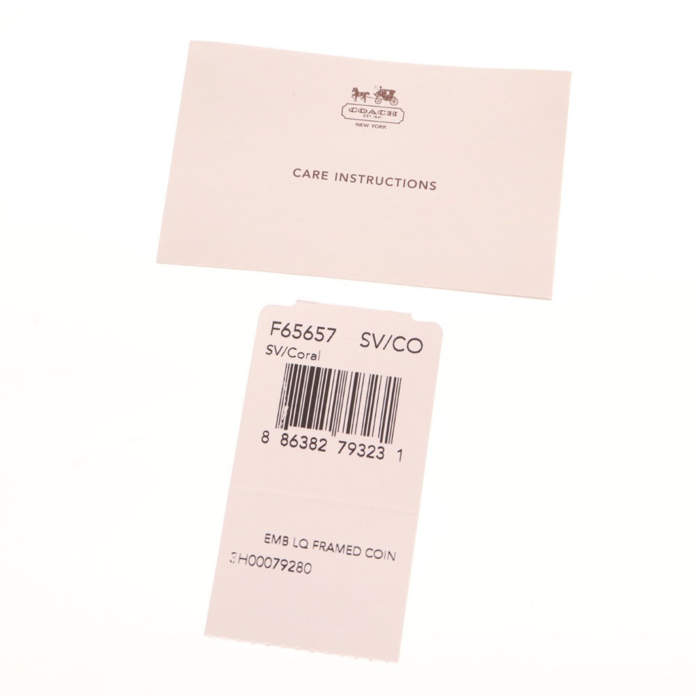 ■ コーチ コインケース ウォレット 財布 がま口 シグネチャー エナメル ハート リボン レディース ピンク