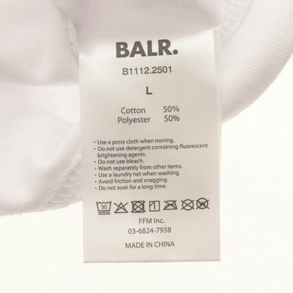 ■ BALR. ボーラー Tシャツ 半袖トップス JP BRAND T-SHIRT クルーネック ロゴ プリント メンズ L ホワイト タグ付き 未使用