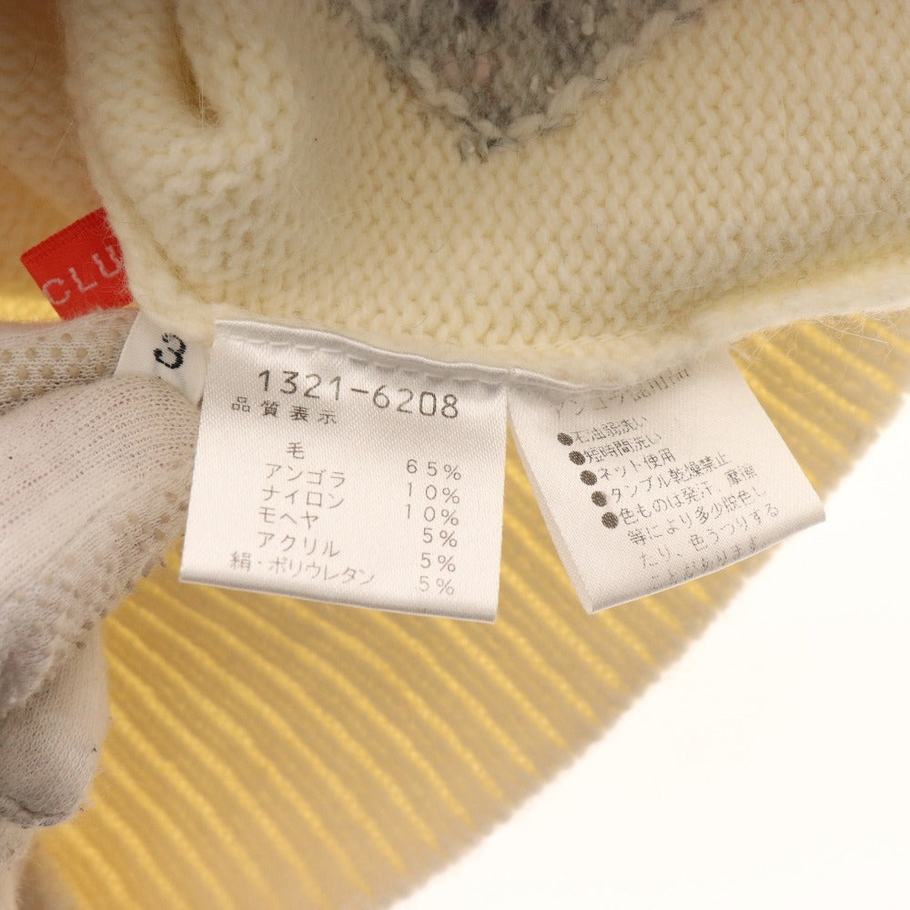 ■ グリーンクラブ セーター 長袖 トップス ニット スヌーピー 刺繍 アーガイル ハーフジップ メンズ 3(M相当) ホワイト系