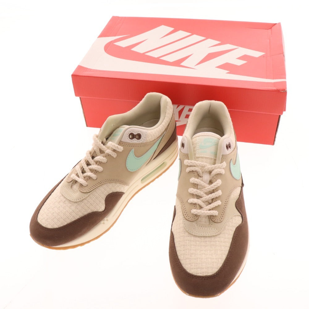 ■ Nike Air Max 1 Premium Sneakers FD5088-200 Shoes Men's 26.5cm Brown with replacement laces and box