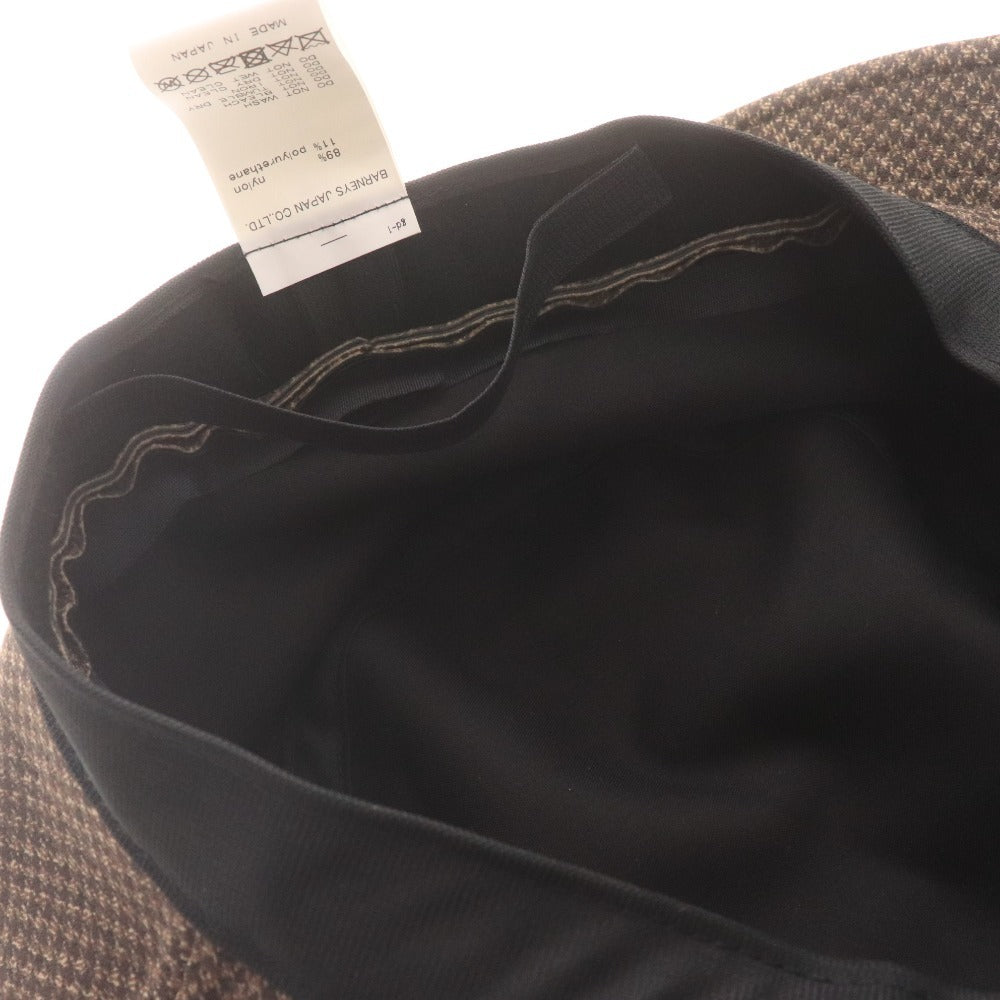 ■ バーニーズニューヨーク ハット 帽子 千鳥格子 メンズ 58~60 ブラウン 未使用