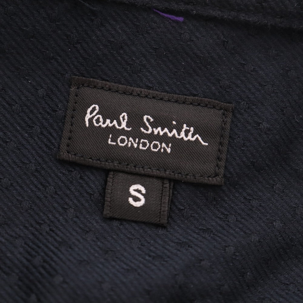 ■ ポールスミス ロンドン シャツ 長袖 トップス ドット 花柄 コットン メンズ S ブラック