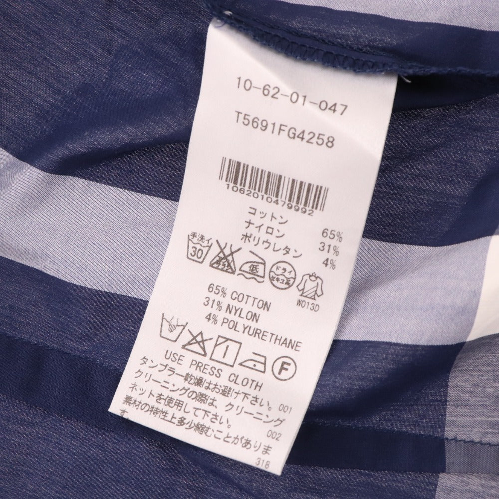 ■ ナラカミーチェ ブラウス シャツ 長袖 トップス フリル チェック レディース 1 ネイビー系